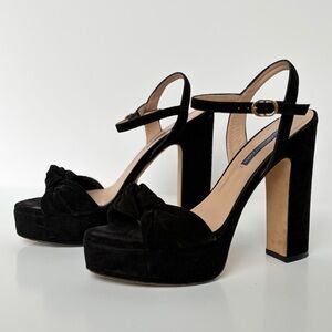 Stuart Weitzman Black suede Platform Heels